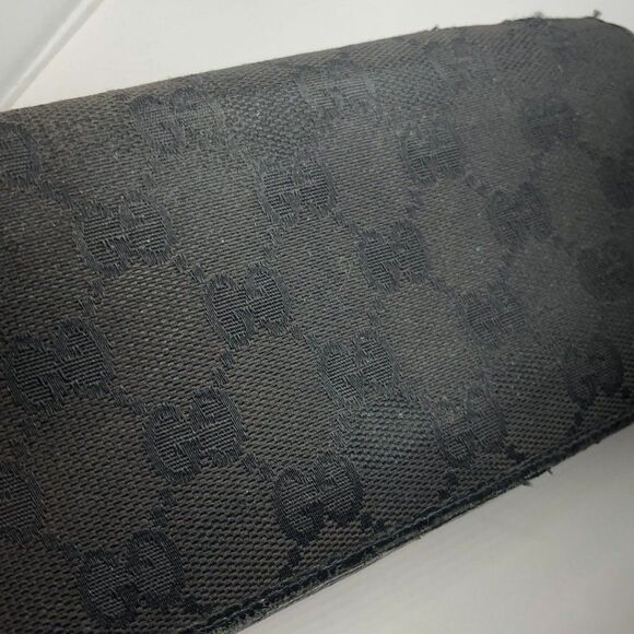 Authentic GUCCI Black Fabric & Leather Long Designer Wallet - Picture 11 of 11